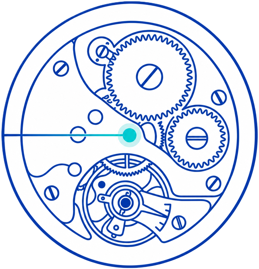 Symbol Uhrenteile und Chronometer-Komponenten